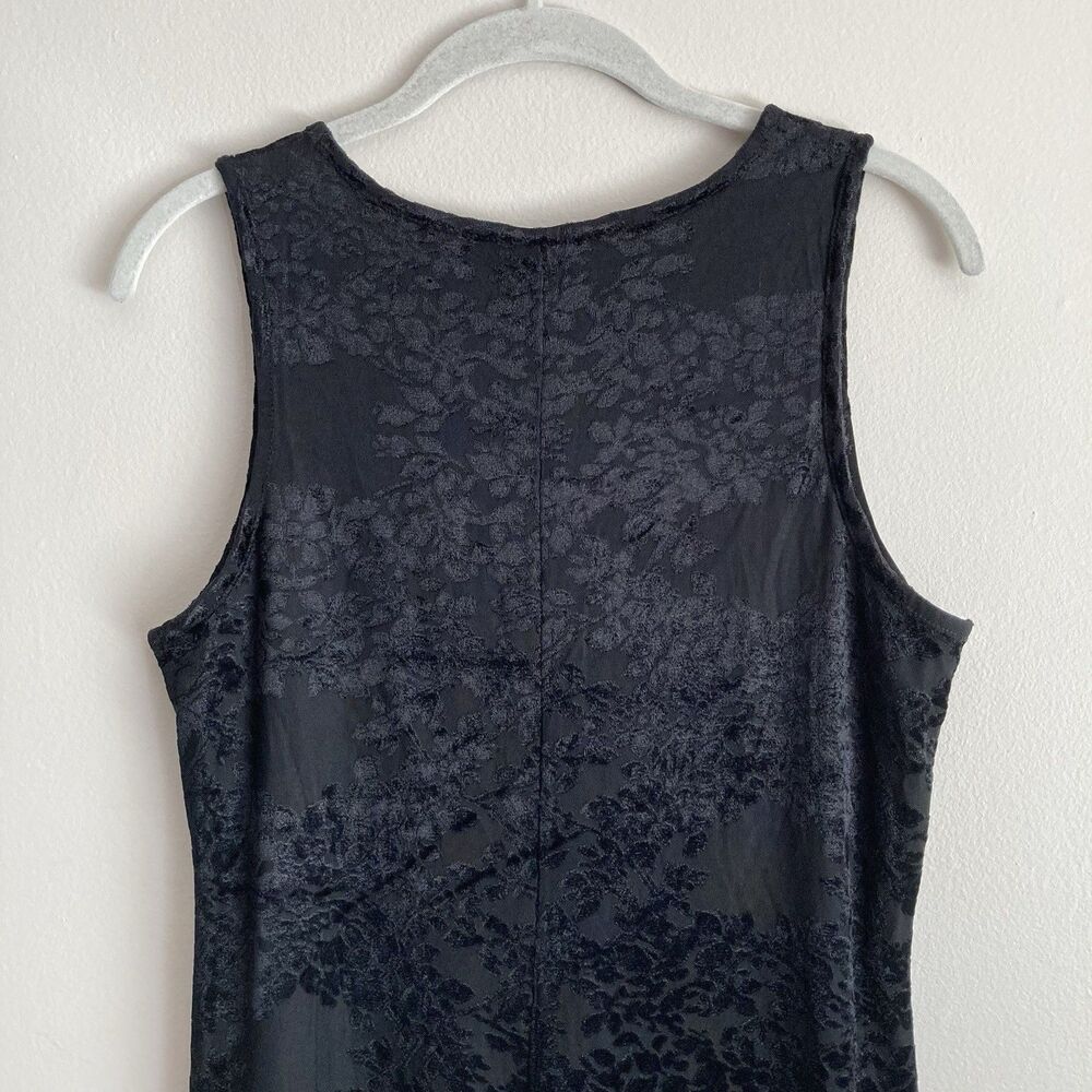 Express Vintage Y2K Crushed Velvet Dress Black Size 7/8 Whimsigoth Goth 90s - Picture 9 of 12